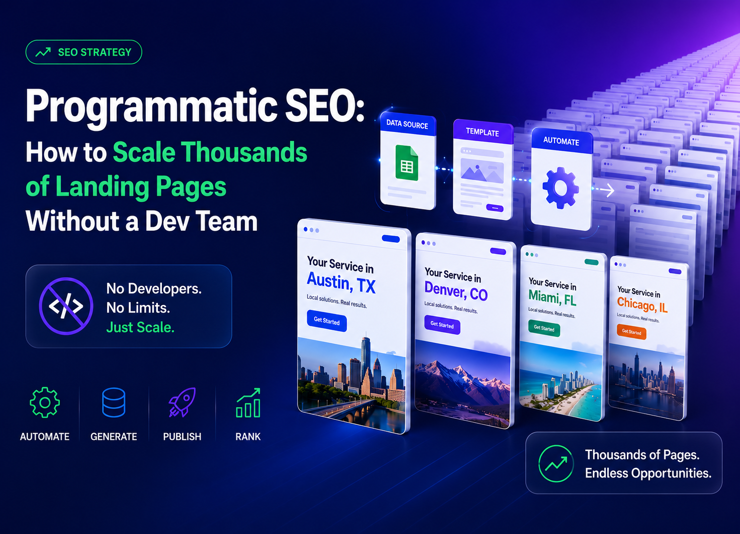 Programmatic SEO strategy for scaling thousands of landing pages without a developer