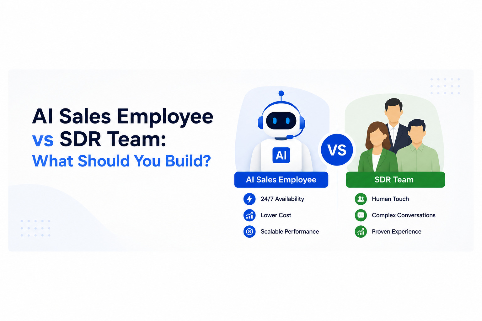 AI sales employee vs SDR team comparison for outbound sales automation
