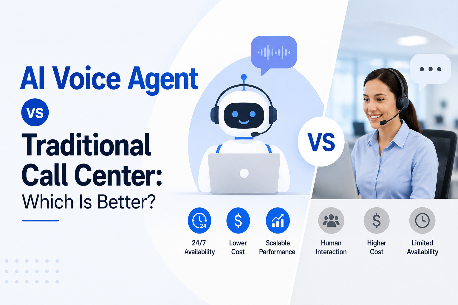 AI voice agent vs traditional call center comparison for businesses