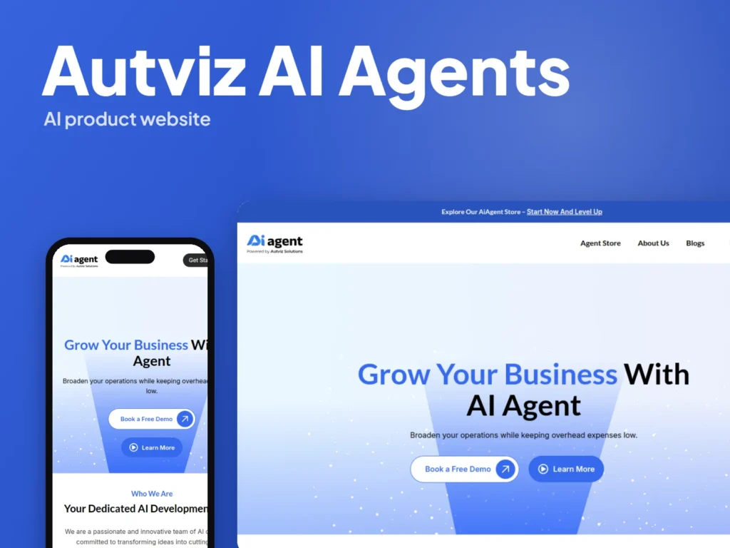 Autviz AI Agents – AI product website by Autviz