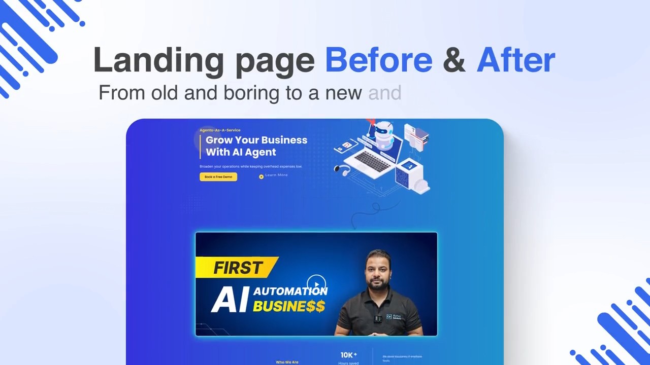 Website redesign before and after video by Autviz